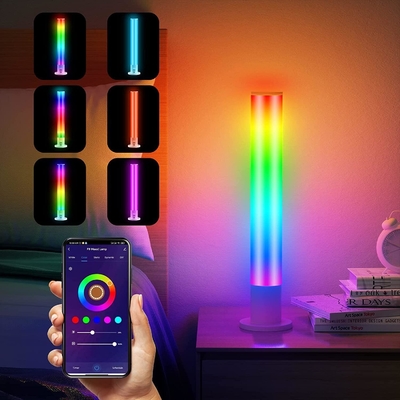Diseño de luz de humor LED fresca Tuya Control Wifi Atemorizante lámpara de mesa LED con blanco RGB