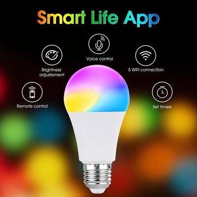 2835 SMD Chip LED Wi-Fi RGB bombilla LED con control de la aplicación Tuya y función de atenuación