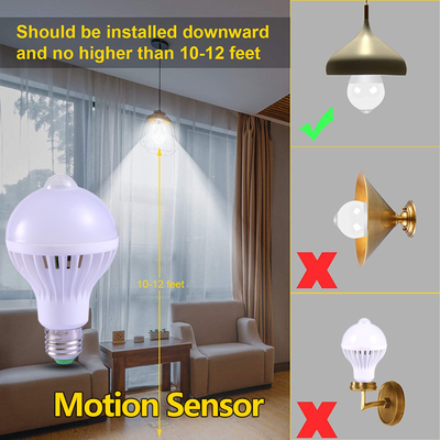 Modo de conmutación del sensor Alta luminosidad infrarroja Pir Sensor de movimiento bombilla con bombilla inteligente
