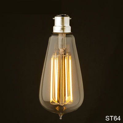 Fuente de alimentación AC Vidrio de ámbar vintage ST19 bombilla LED apagable 40W reemplazo de vela caliente base media