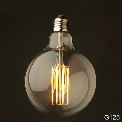 110 lm/w E26 E27 9W G125 G95 bombilla de filamento LED con función de atenuación y vidrio ámbar