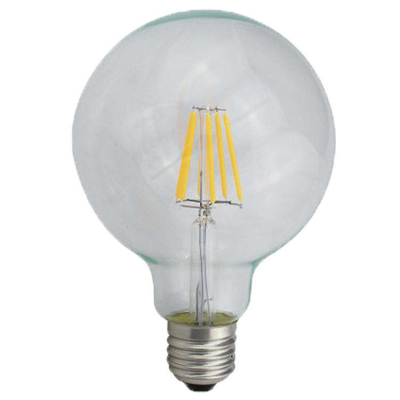 110 lm/w E26 E27 9W G125 G95 bombilla de filamento LED con función de atenuación y vidrio ámbar
