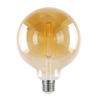 110 lm/w E26 E27 9W G125 G95 bombilla de filamento LED con función de atenuación y vidrio ámbar