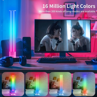 Diseño de luz de humor LED fresca Tuya Control Wifi Atemorizante lámpara de mesa LED con blanco RGB